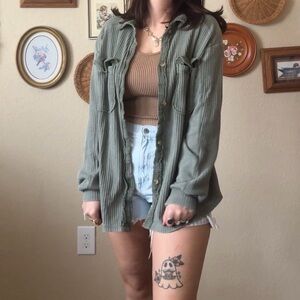 Briggs New York Olive Button-Up Shirt